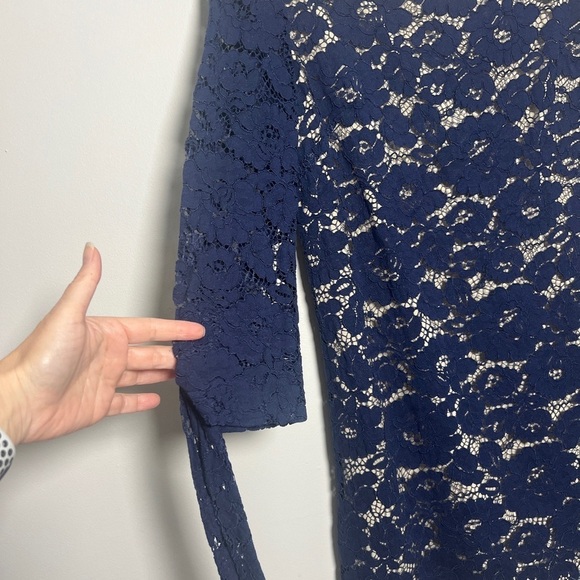 Vince Camuto Blue Lace 3/4” Sleeve Dress - Picture 2 of 7